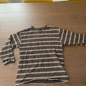 Brown Striped Long Sleeve Shirt